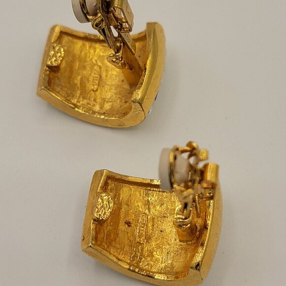 Butler Fifth Avenue Collection Crystal Rhinestone Gold-tone Clip-on Earrings - Picture 7 of 9